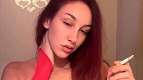 god italian milf artemisia love with huge tits smokes cig while showing perfect body