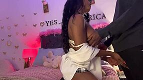 Ebony Milf Slut's Big Pussy Facefucked by Massive Black Cock