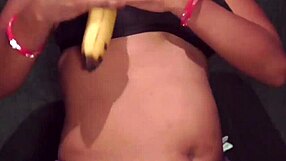 made her bride with banana then hard fucked her loudly. clear audio deepthroat doggystyle!