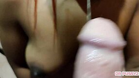 Ebony Babe Deepthroats Monster Black Cock in Slow Motion Blowjob