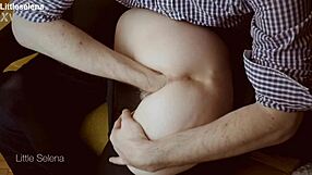 i stretch my tight asshole deep with anal fisting bent over in black dress gaping huge