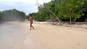 melani latina hides big cock cravings during bent over nudist beach quickie sex