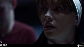 Russian Redhead Nun Sata Jones Freeze-Fucked as Blasphemous Cum Doll