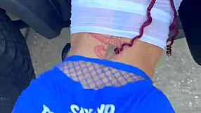 curvy fat ass spreads pussy wide twerking in tight cucking shorts