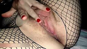 i love stroking my delicious hairy pussy in fishnets showing off these sexy feet