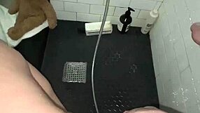 young elite saudi arab girl with perfect athletic body masturbates tight pussy in shower