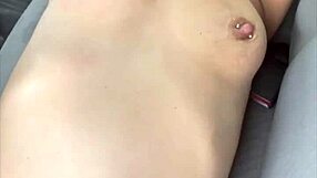 busty petite hooker deepthroats in car then swallows cum watching