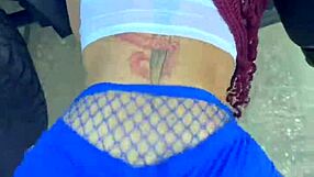 curvy fat ass spreads pussy wide twerking in tight cucking shorts