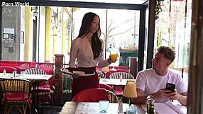 i had such a flirty first date with customer as waitress Lia Lin gp3199