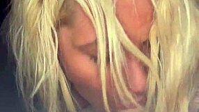 pretty hooker deepthroats guy in car at night cums in mouth spits then sucks it back