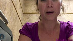 Sexy Goddess Teases with Public Toilet Pee Show