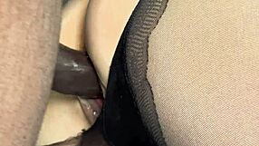 Horny Mature Rita in Pantyhose Rides Black Cock Creampie Doggystyle Missionary Spooning