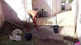 Handyman Gets Paid with Bareback Ass Fuck and Squirting Creampie