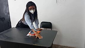 Stepdad's secretary seduces me turns slut fucks on desk standing slow