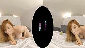 Fiery Redhead Milf Vibrates Shaved Pussy with Big Tits Dildo