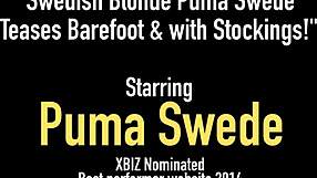Big Tits Big Ass Swedish Blonde Puma Swede Teases Barefoot Feet Toes Pussy