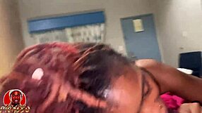 thelastrealtop blasts hot facial all over toxicbrownskinn's pretty face
