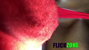 Christmas ebony babe gives Santa deep head bedroom fucking in homemade casting