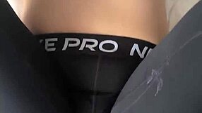 i'm obsessed with her big ass stretching nike pro leggings before that dick fills her tight pussy