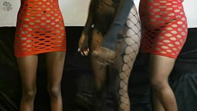 school is out but this skinny ebony teen's tight pussy craves gangbang pounding
