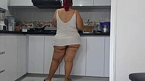 god i masturbate to my chubby redhead latina milf stepmom's huge kitchen ass