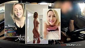 Anastasia Belle tries first time hardcore fucking and car creampie blowjob in her milf casting interview