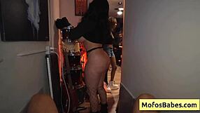 Busty brunette teen Nia Bleu sucks Brett Maker huge cock backstage doggystyle cumshot