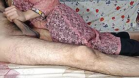 Desi Indian bhabhi in black salwar gets shaved pussy bareback fucked rough doggystyle hardcore homemade