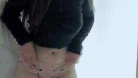 Shy student fairy bliss fingers pussy in bathroom till dripping wet