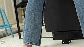 alice maze soaks her jeans wet in sporty fun
