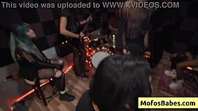 Busty brunette teen Nia Bleu sucks Brett Maker huge cock backstage doggystyle cumshot