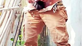 Small Hairy Black Cock Pissing Outdoor And Indoor