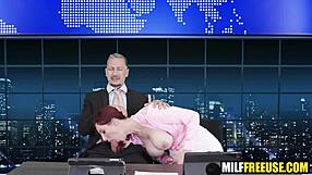 hot milfs bent over doggystyle fucked freeuse on news broadcast