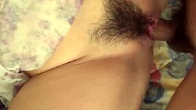 mayuka akimoto's hairy pussy overflows cum post kinky blowjob ride