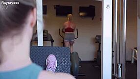 Gym Lesbians Lick Pussy During Intense Workout Kiss