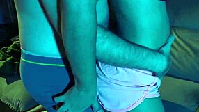 He explodes in pants from her doggystyle handjob tease