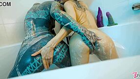 Goth lesbians fist gaping asses to prolapse squirt and atm in tub!