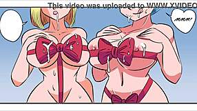 Blonde big tits milf in comic threesome creampied by Vegeta's monster interracial cock rough