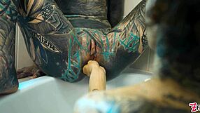Goth lesbians fist gaping asses to prolapse squirt and atm in tub!