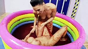 romana ryder and tammie lee wrestle in jelly fingering licking pussies muff diving lesbian fight
