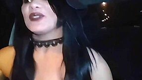 Halloween Latina Flashes Big Clit And Monster Cock In Car Blowjob