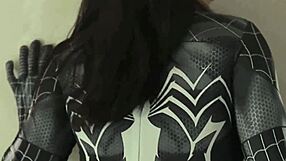 cosplay spiderman bangs curvy indo housewife in miniskirt doggystyle creampie
