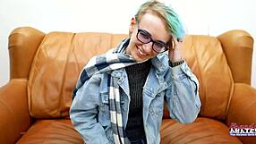 slim blonde coed raven plays with toys and squirts