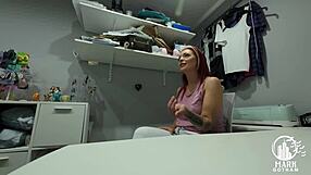 Sophie fox redhead shoplifting milf slut with fake tits gets bareback doggystyle cum on tits pov