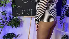 wanna see this sexy mature teacher dancing in sheer brown pantyhose at the club?