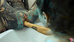 Goth lesbians fist gaping asses to prolapse squirt and atm in tub!