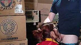 cajera oxxo gets rough fucked in store warehouse