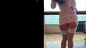 WOW! Hot Married Brazilian EXPOSES CURVY ASS in Lingerie!