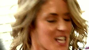 Curly Blonde Sheena Shaw's Private Facial Cum Swallow