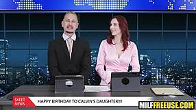 hot milfs bent over doggystyle fucked freeuse on news broadcast
